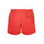 Printed red boy's swim shorts with citrus slices and back pocket