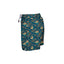 House of Malabaar men's swim shorts with tropical leaves and hibiscus flowers.